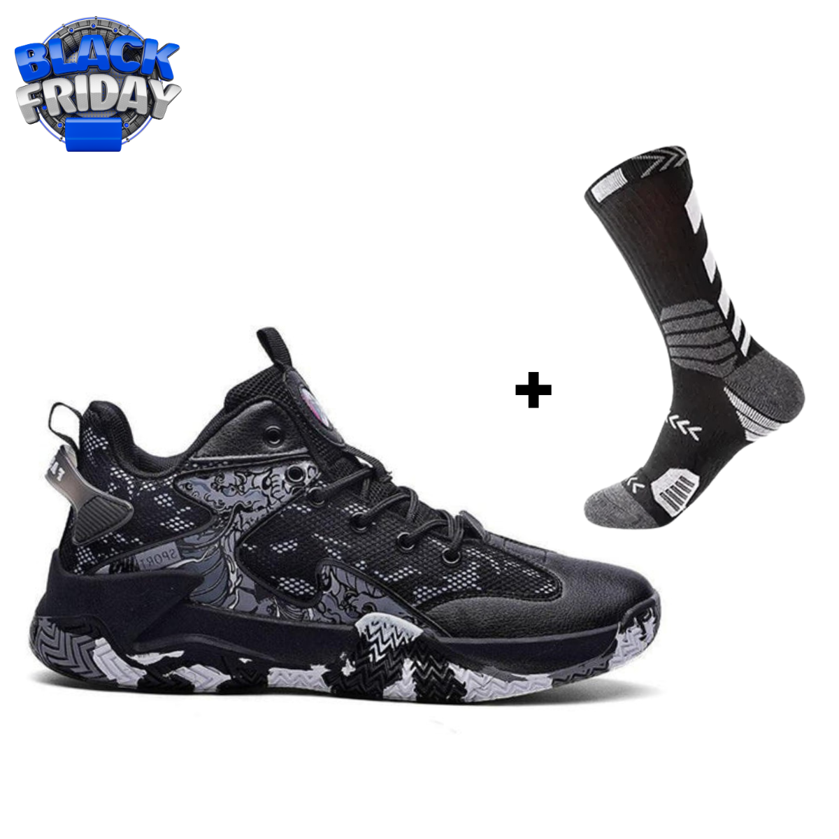 BF - Graphite Original Basketball Shoes + Gift Socks - Vivazz