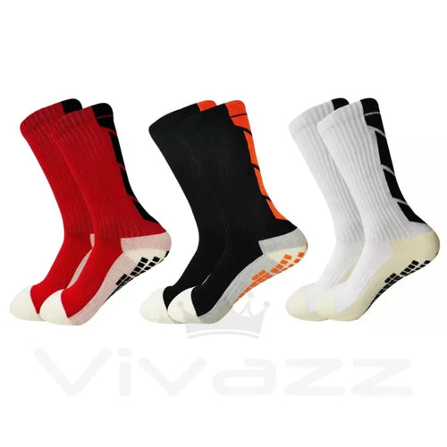 Kit of 3 Pairs of Professional Mid-Cut Anti-Slip Sports Socks | Vivazz Sport