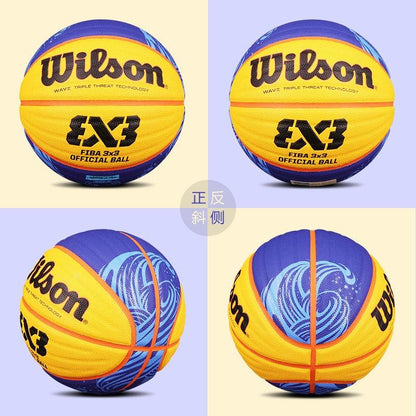 Wilson FIBA Professional Yellow Leather Basketball - Vivazz Sport